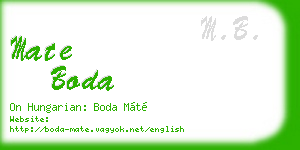 mate boda business card