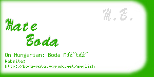 mate boda business card